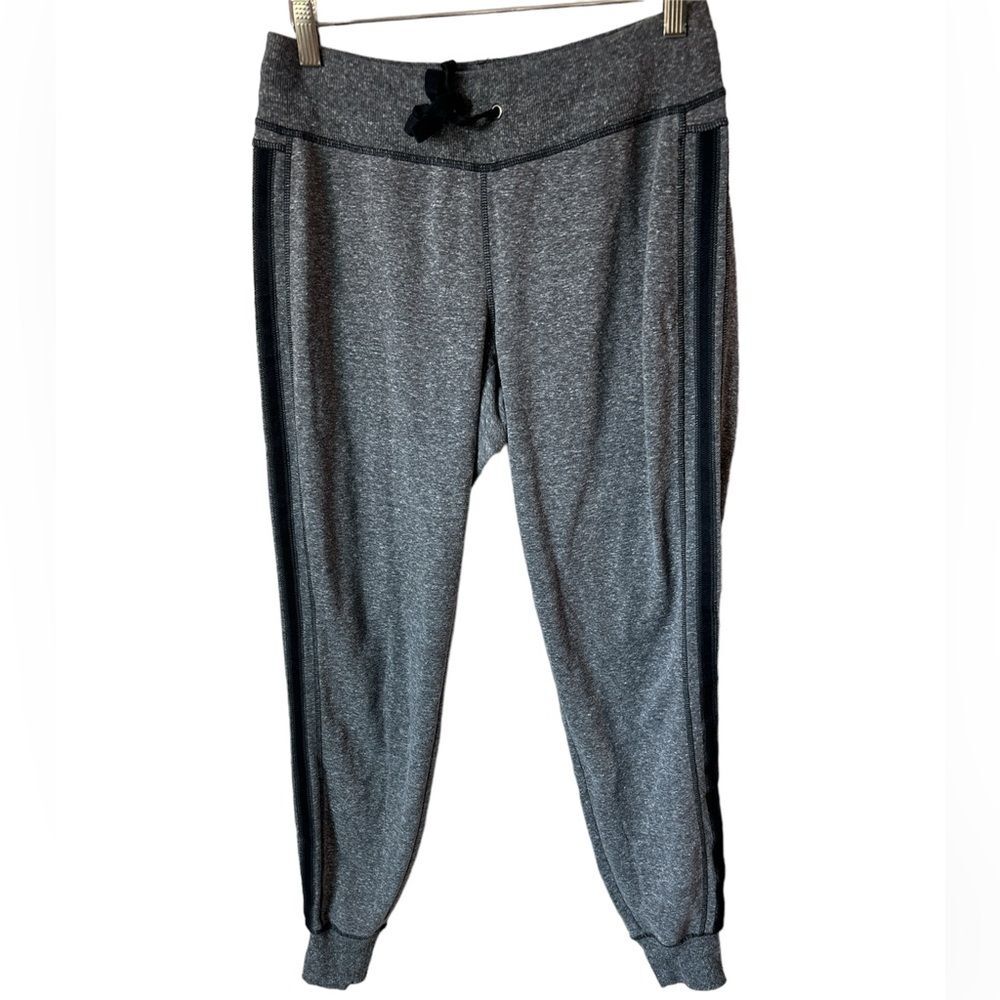 Athleta Flux Jogger 2.0 Sz small gray black stripe athleisure Sporty